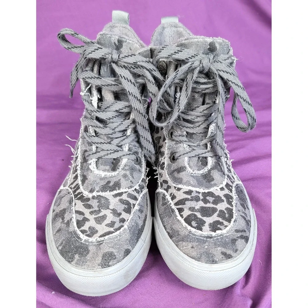 Blowfish Malibu High top Sneakers Womens 10.5 Mens 9 Leopard Print Canvas Casual